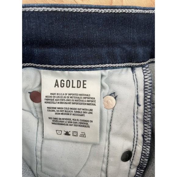 AGOLDE Sophie‎ High Rise Crop Skinny Stretch Denim Jean With Raw Hem sz 26 - Picture 6 of 6